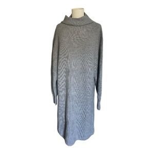 Quince Australian Merino Wool Grey Turtleneck Sweater Dress Size Large 12–14